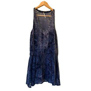 Free People Mini Dress Women's Size XS Dark Blue Velvet Studded Lined